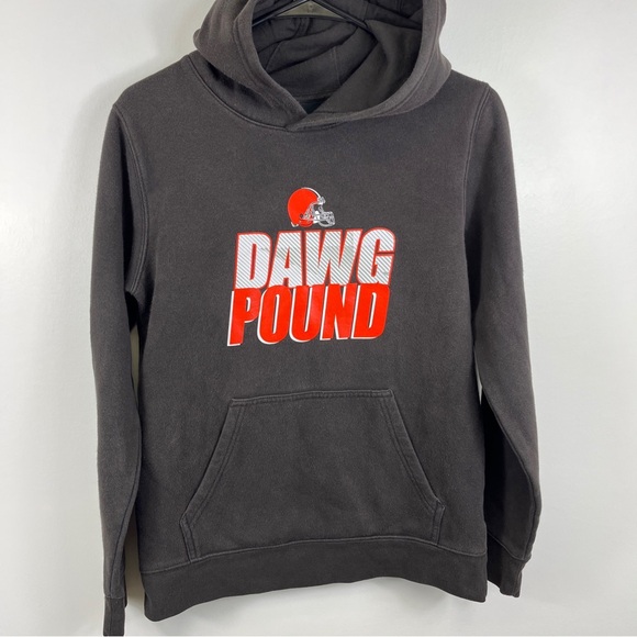 Nike Cleveland Browns DAWG POUND Brown Hoodie Pullover- Youth Large - Picture 4 of 11